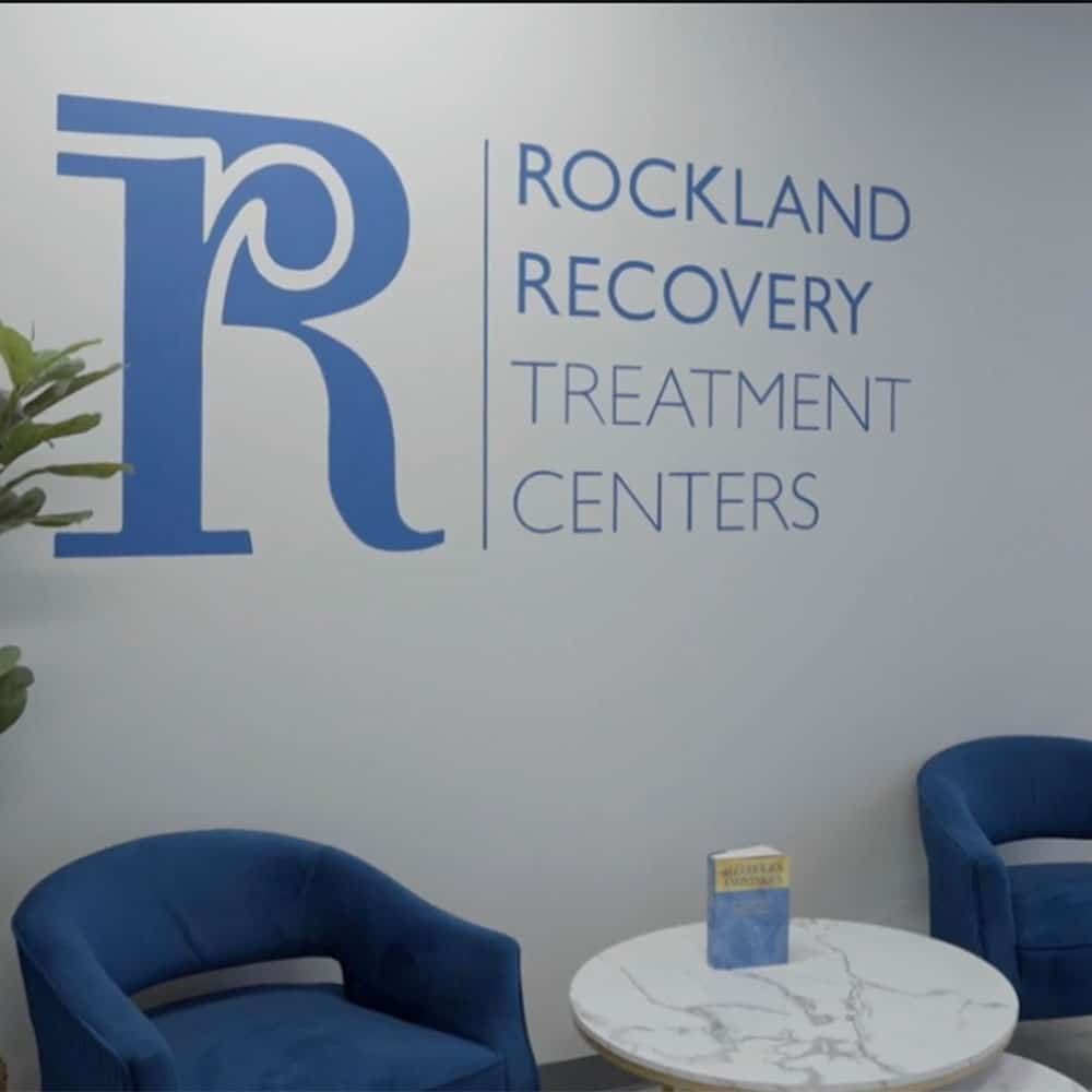 Rockland Recovery Treatment Center's logo on the wall above our patient waiting area.